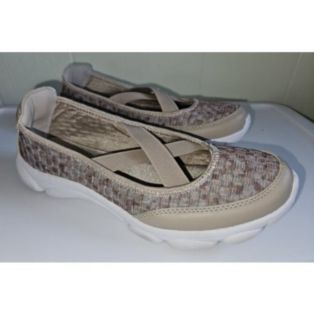 * CUSHION WALK Tan Print Slip On Casual Shoe Ladies Size 8
